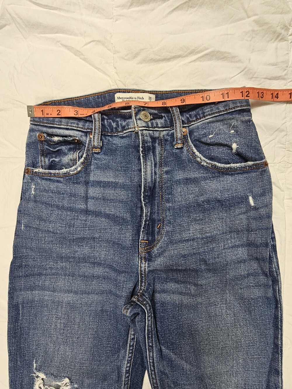 Abercrombie The Ankle Straight Leg Distressed Denim Jeans Women’s Size 26 - Picture 8 of 10